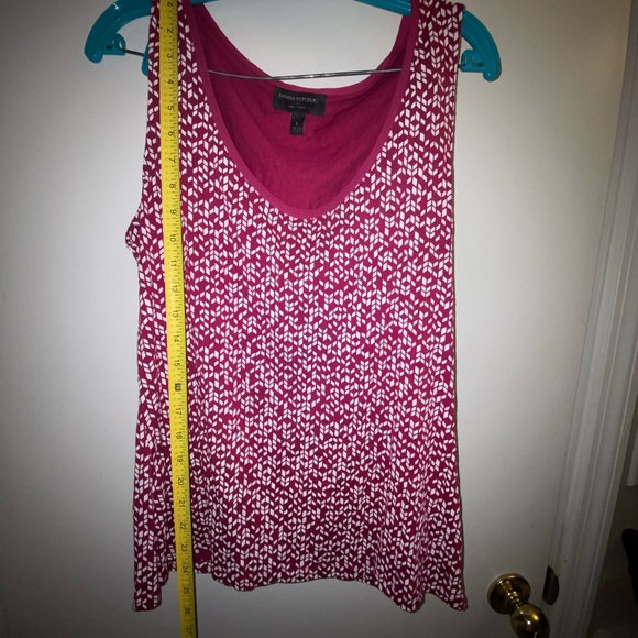 Banana Republic Pink and White Tank top Large-SOLD - Picture 6 of 7